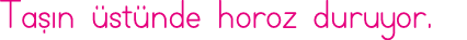 Taşın üstünde horoz duruyor 