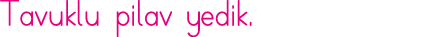 Tavuklu pilav yedik 