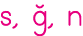 s, ğ, n