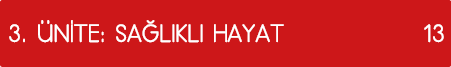 3  ÜNİTE: SAĞLIKLI HAYAT 13