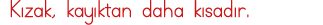  Kızak, kayıktan daha kısadır 
