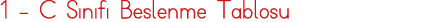 1 - C Sınıfı Beslenme Tablosu