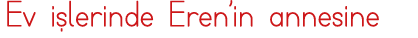 Ev işlerinde Eren in annesine